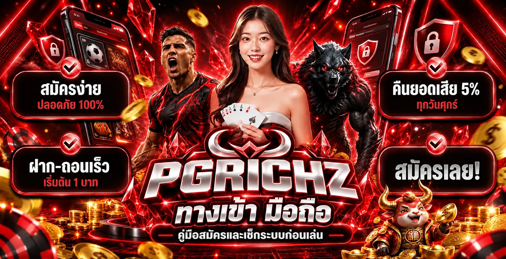 PGRICHZ ทางเข้า มือถือ คู่มือสมัครและเข้าสู่ระบบ